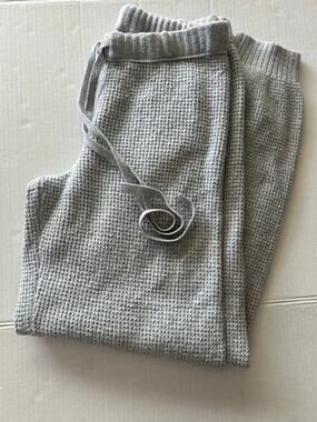 Aerie Waffle Knit Jogger Lounge Pants XS Heather Gray Cozy Soft